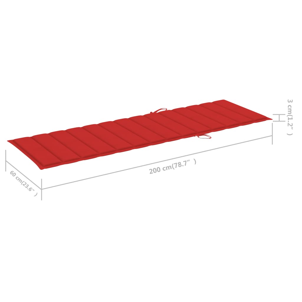 Vrtna ležaljka sa stolićem i jastukom masivno bagremovo drvo