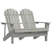 Vrtni dvosjed Adirondack od masivne jelovine sivi