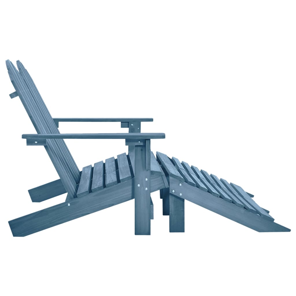 Vrtni dvosjed Adirondack od jelovine s otomanom plavi