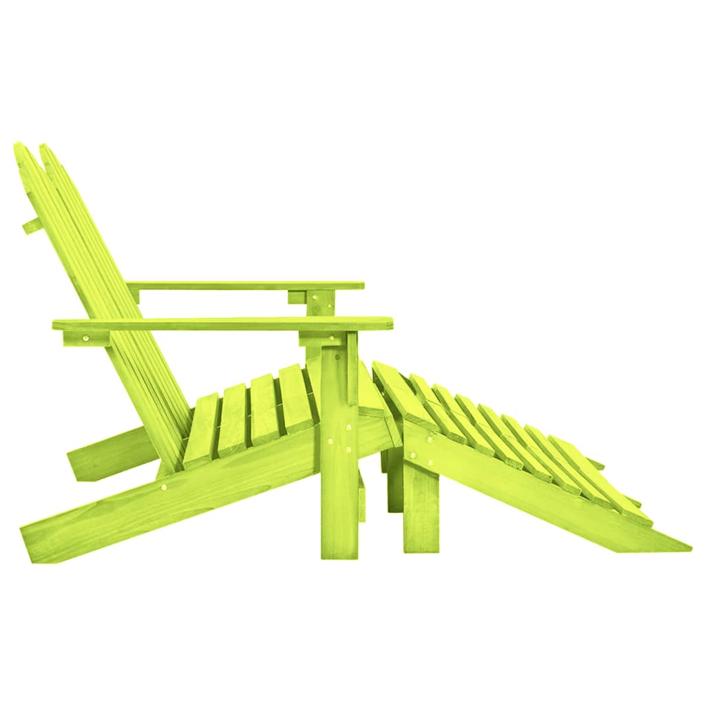 Vrtni dvosjed Adirondack od jelovine s otomanom zeleni