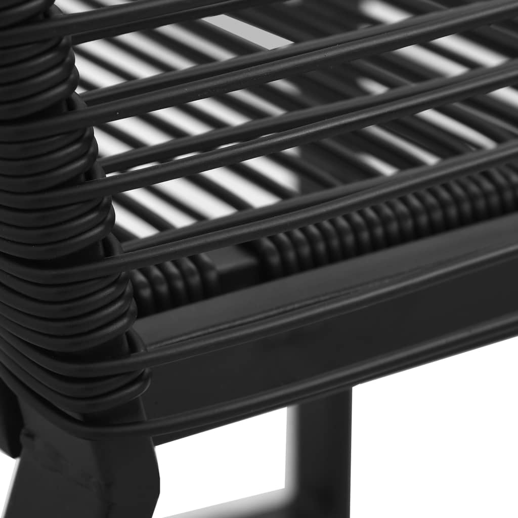 3-dijelni vrtni blagovaonski set od PVC ratana crni