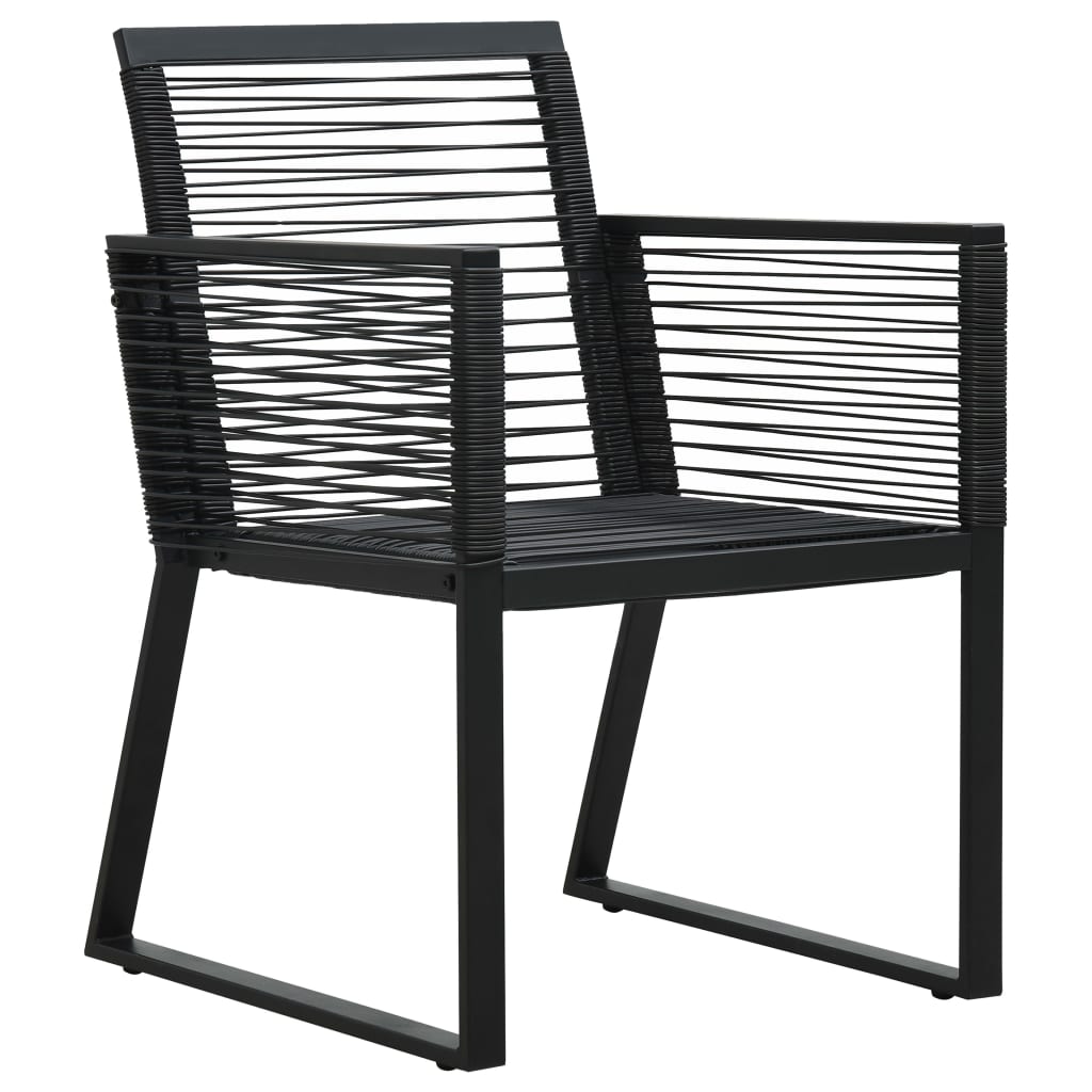 3-dijelni vrtni blagovaonski set od PVC ratana crni