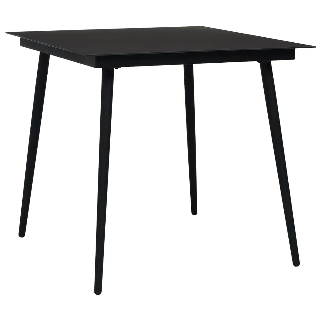 5-dijelni vrtni blagovaonski set od PVC ratana crni