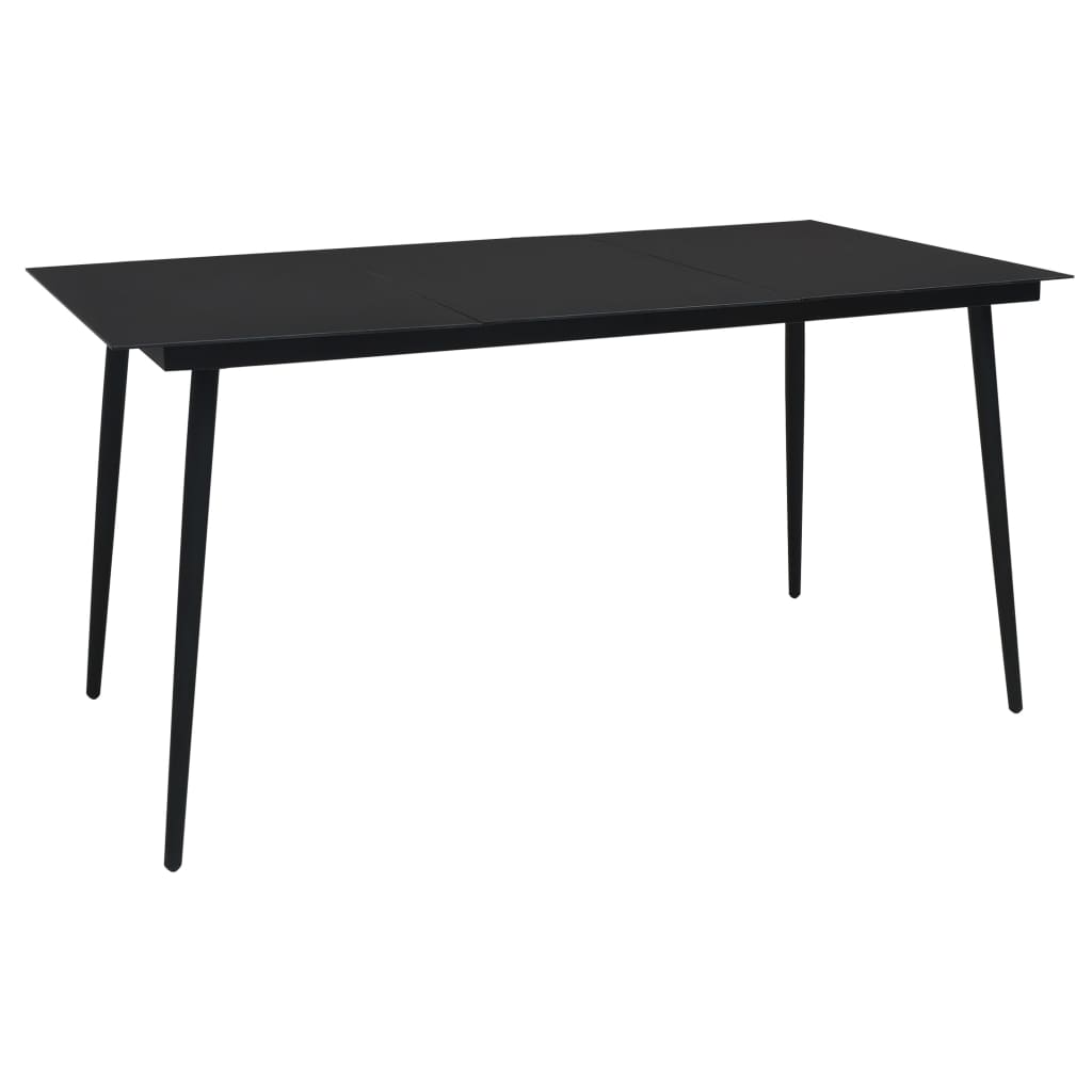 7-dijelni vrtni blagovaonski set od PVC ratana crni