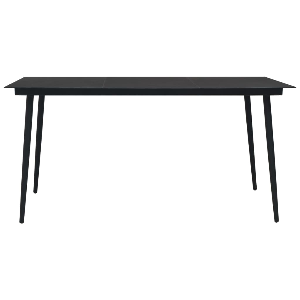 7-dijelni vrtni blagovaonski set od PVC ratana crni