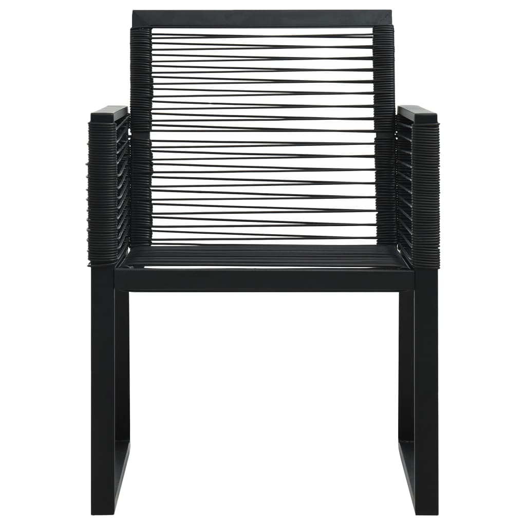 7-dijelni vrtni blagovaonski set od PVC ratana crni