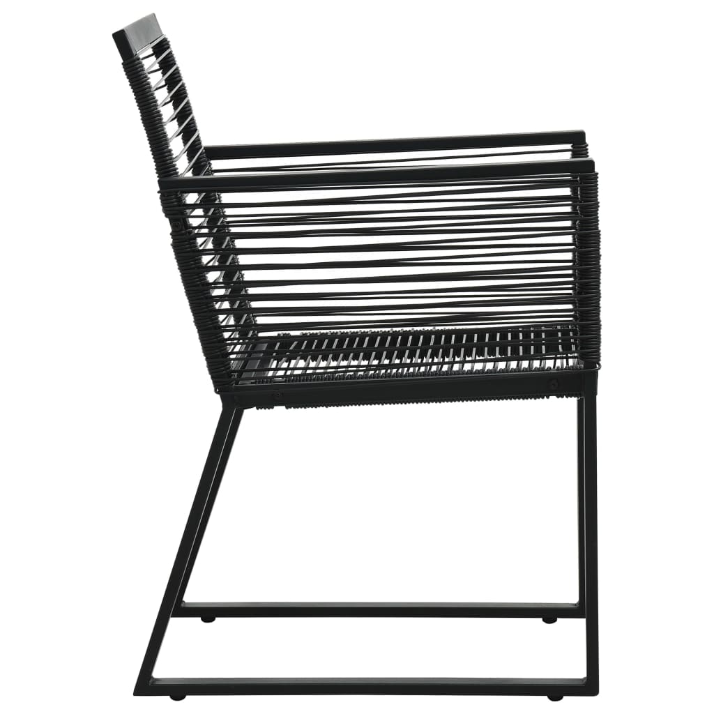 7-dijelni vrtni blagovaonski set od PVC ratana crni