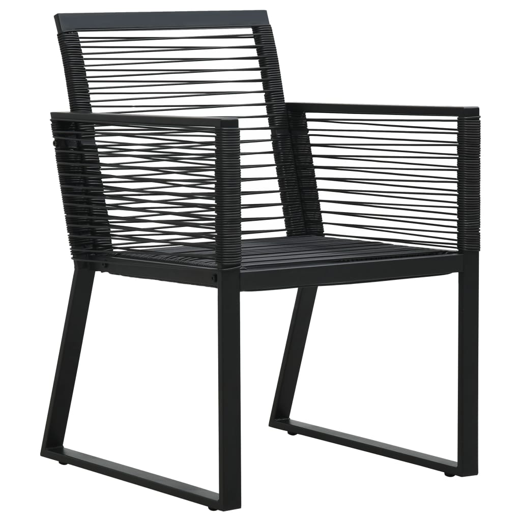 9-dijelni vrtni blagovaonski set od PVC ratana crni