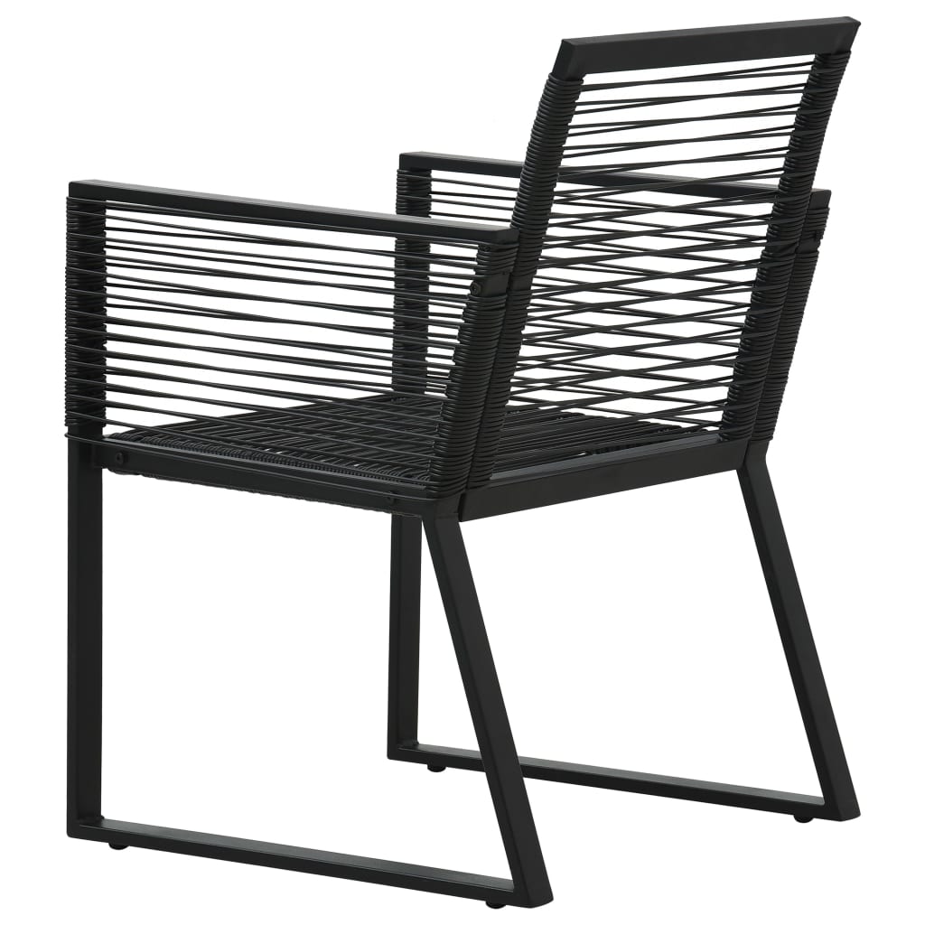 9-dijelni vrtni blagovaonski set od PVC ratana crni
