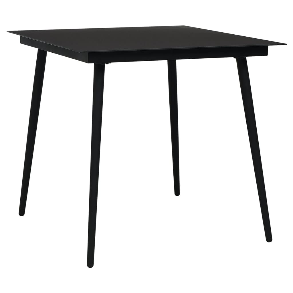 3-dijelni vrtni blagovaonski set od PVC ratana crni