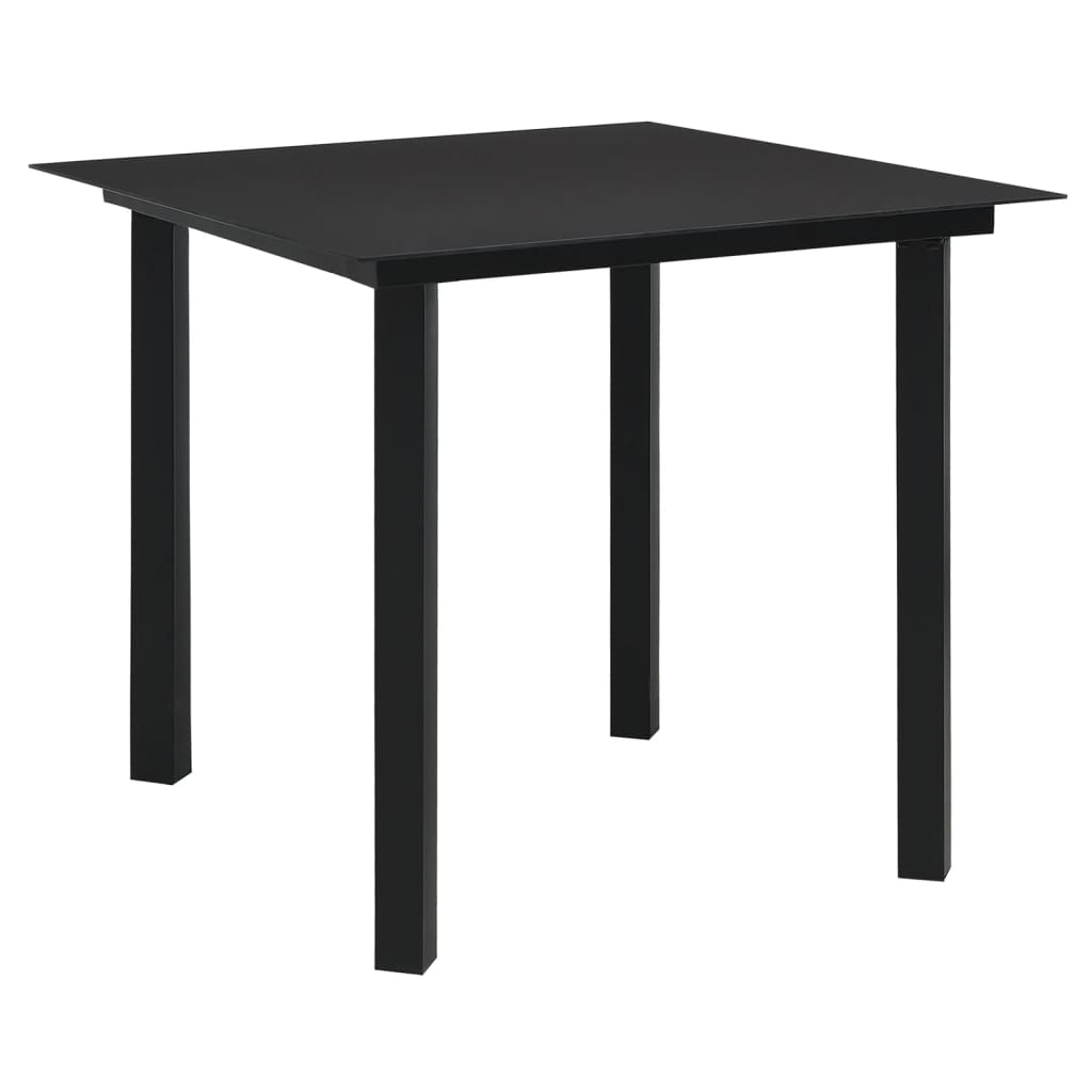 5-dijelni vrtni blagovaonski set od PVC ratana crni