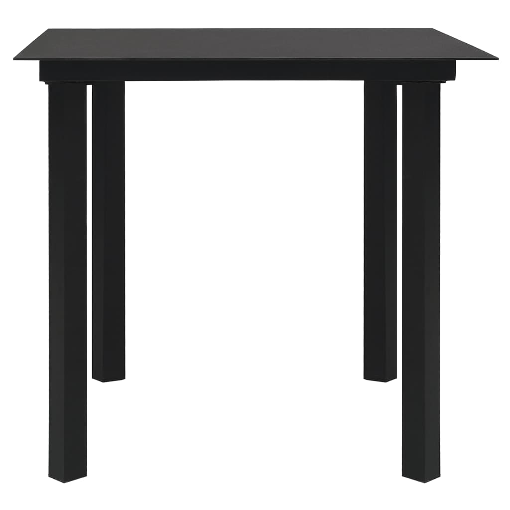 5-dijelni vrtni blagovaonski set od PVC ratana crni