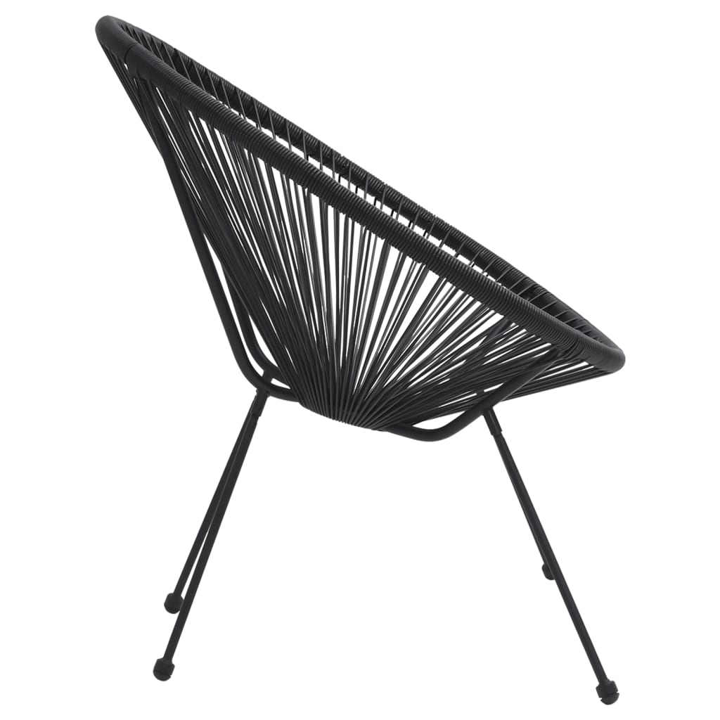 3-dijelni vanjski blagovaonski set od PVC ratana crni