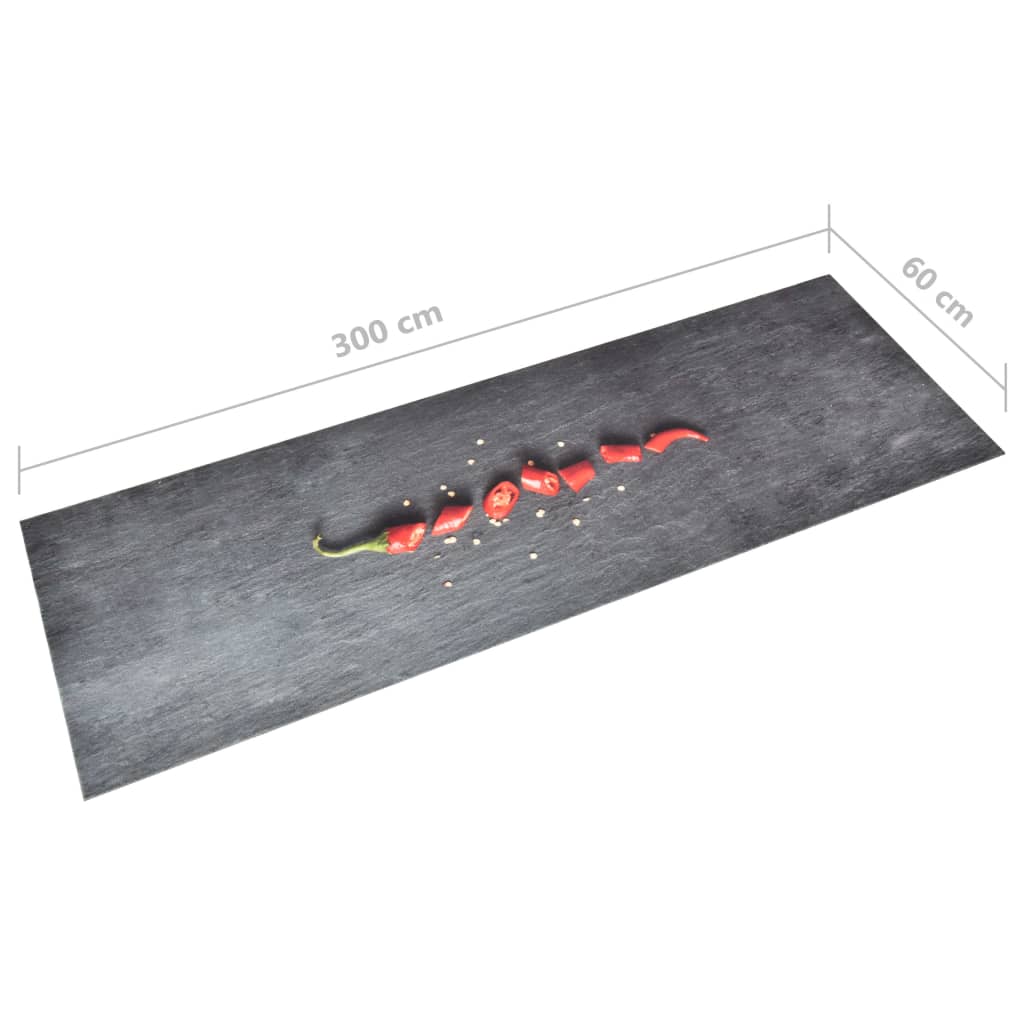 Kuhinjski tepih s uzorkom feferona perivi 60 x 300 cm