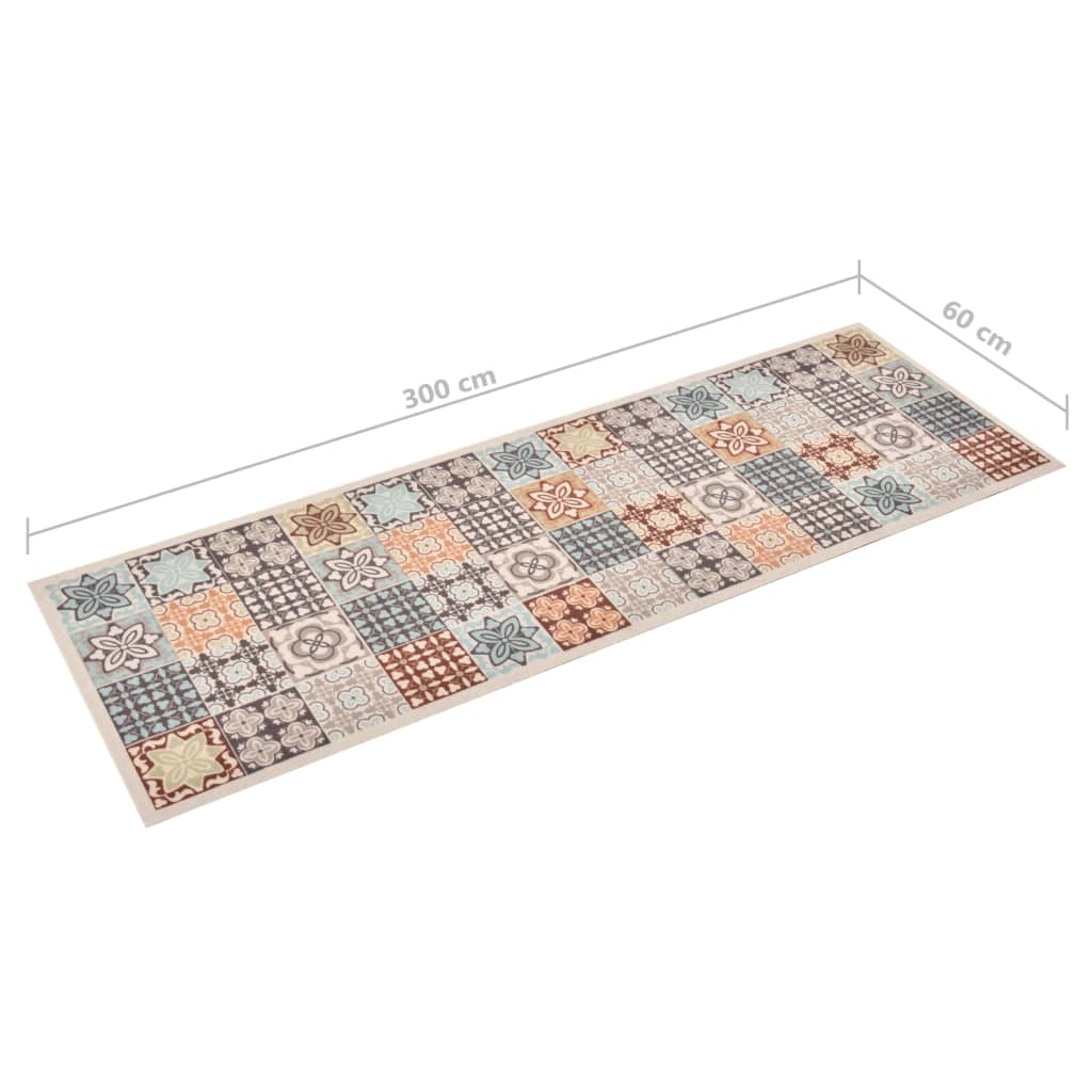 Kuhinjski tepih sa šarenim mozaikom perivi 60 x 300 cm