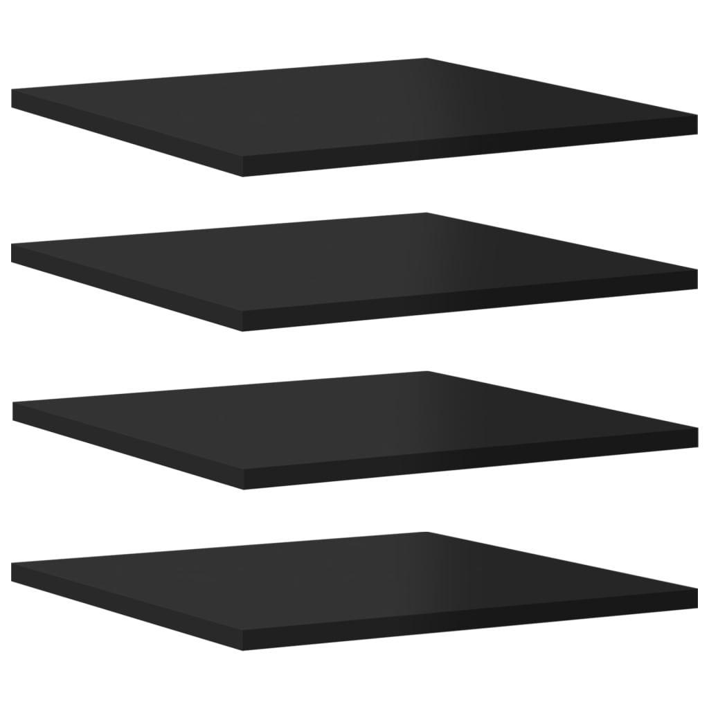 Police za knjige 8 kom visoki sjaj crne 40 x 40 x 1,5 cm drvene