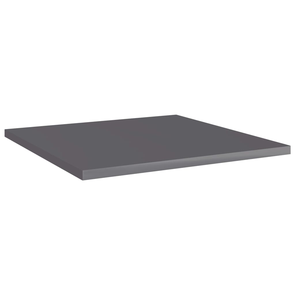 Police za knjige 8 kom visoki sjaj sive 40 x 40 x 1,5 cm drvene
