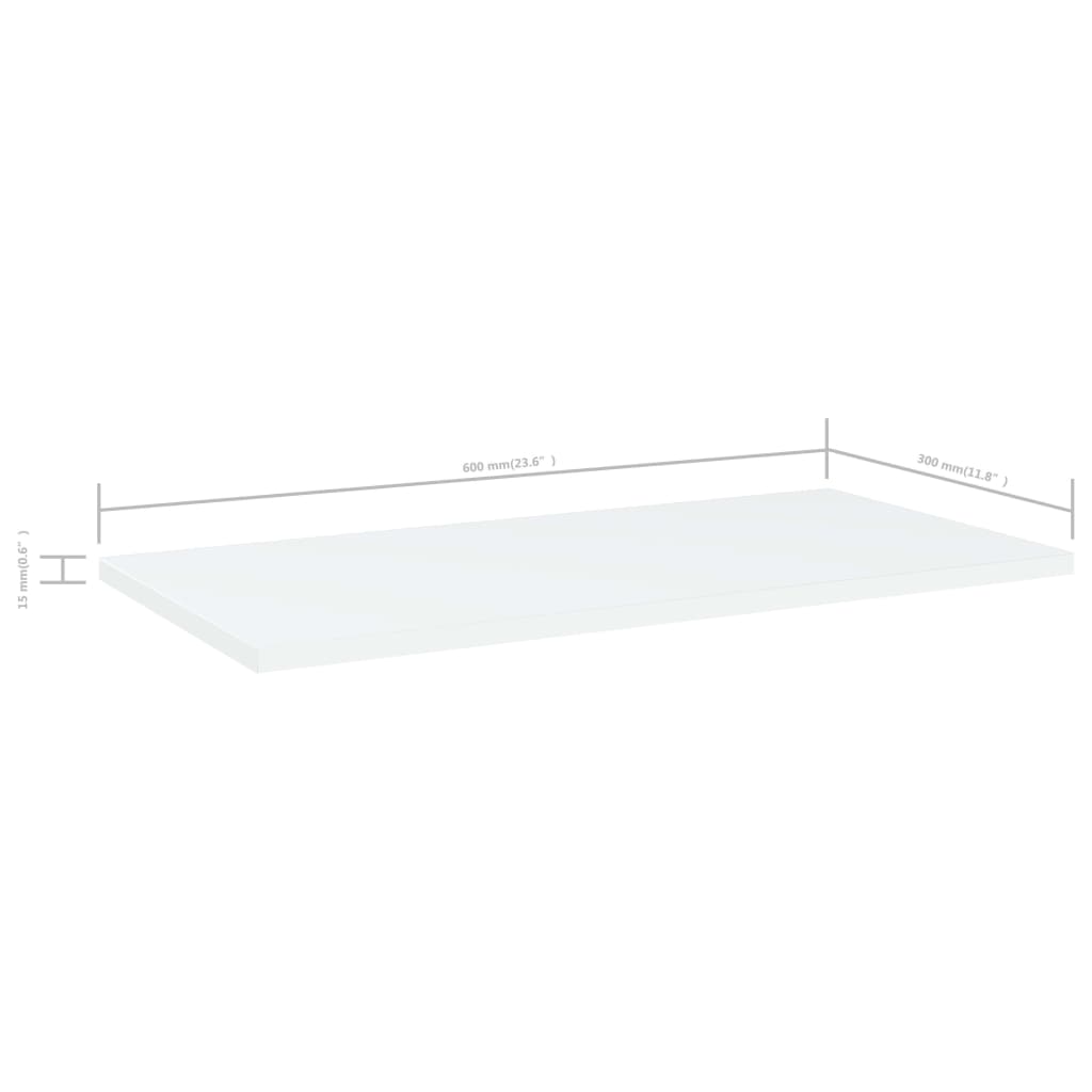 Police za knjige 4 kom bijele 60 x 30 x 1,5 cm od iverice
