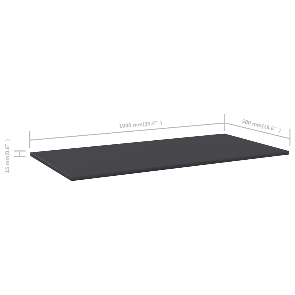 Police za knjige 4 kom sive 100 x 50 x 1,5 cm od iverice