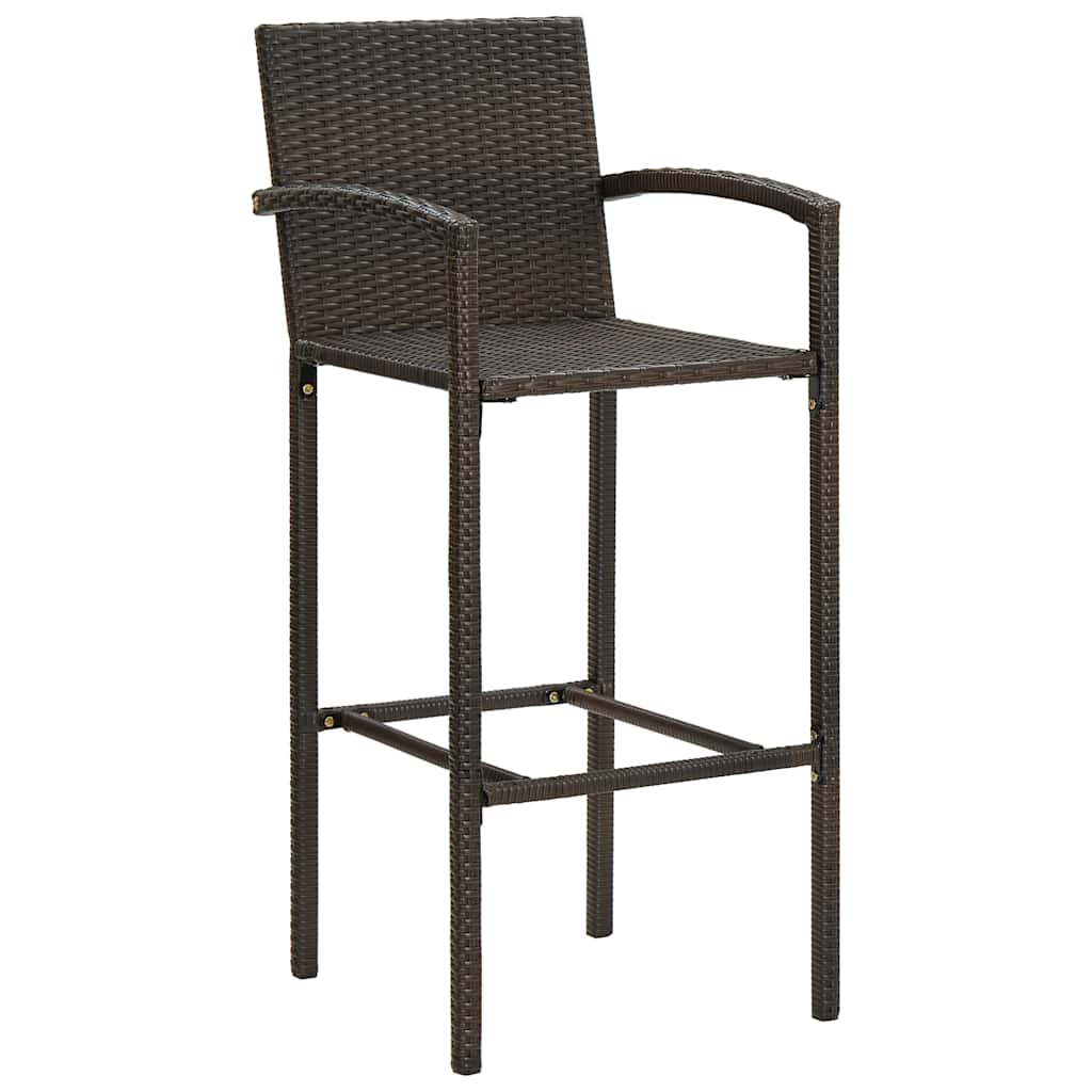 5-dijelni vrtni barski set od poliratana smeđi