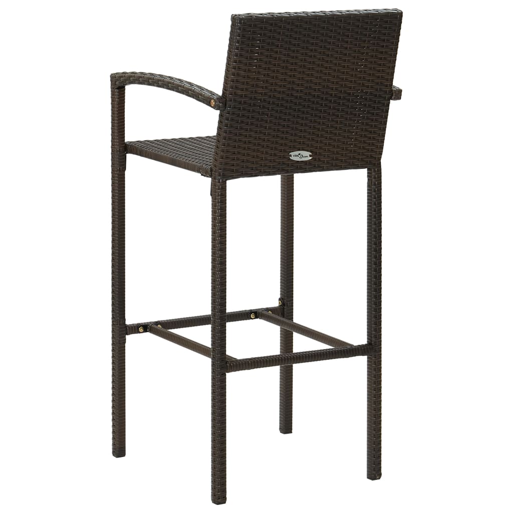 5-dijelni vrtni barski set od poliratana smeđi