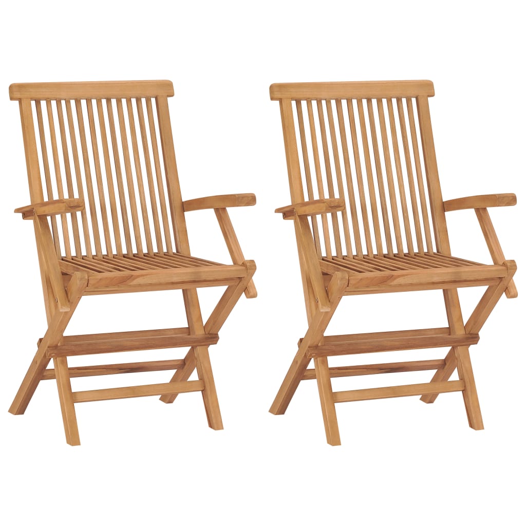 Vrtne stolice s jastucima boje vina 2 kom od masivne tikovine