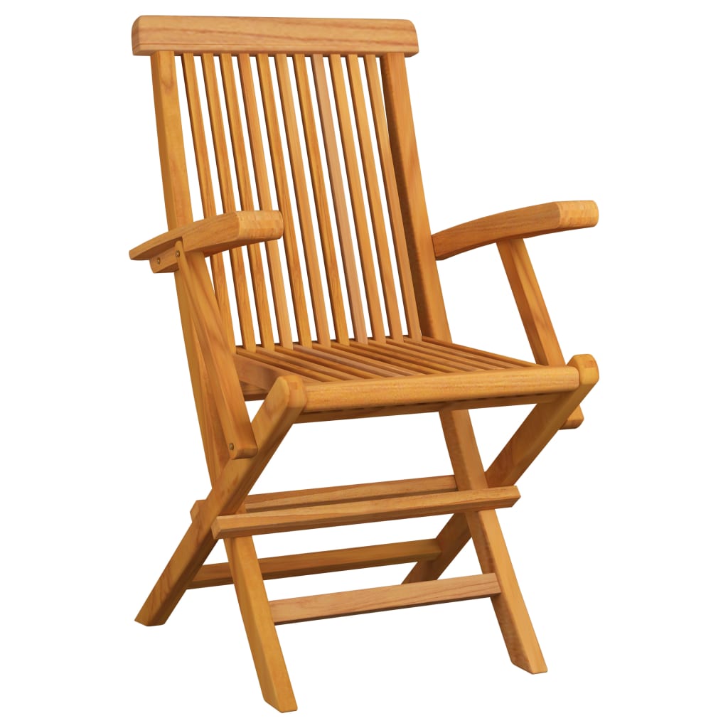 Vrtne stolice s krem bijelim jastucima 6 kom masivna tikovina