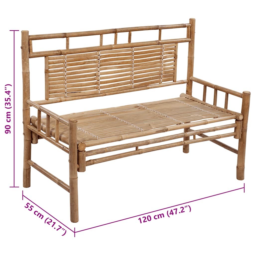 Vrtna klupa s jastukom 120 cm od bambusa