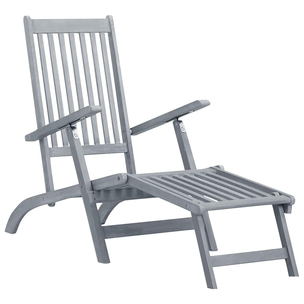 Vrtna ležaljka s osloncem za noge i jastukom bagremovo drvo