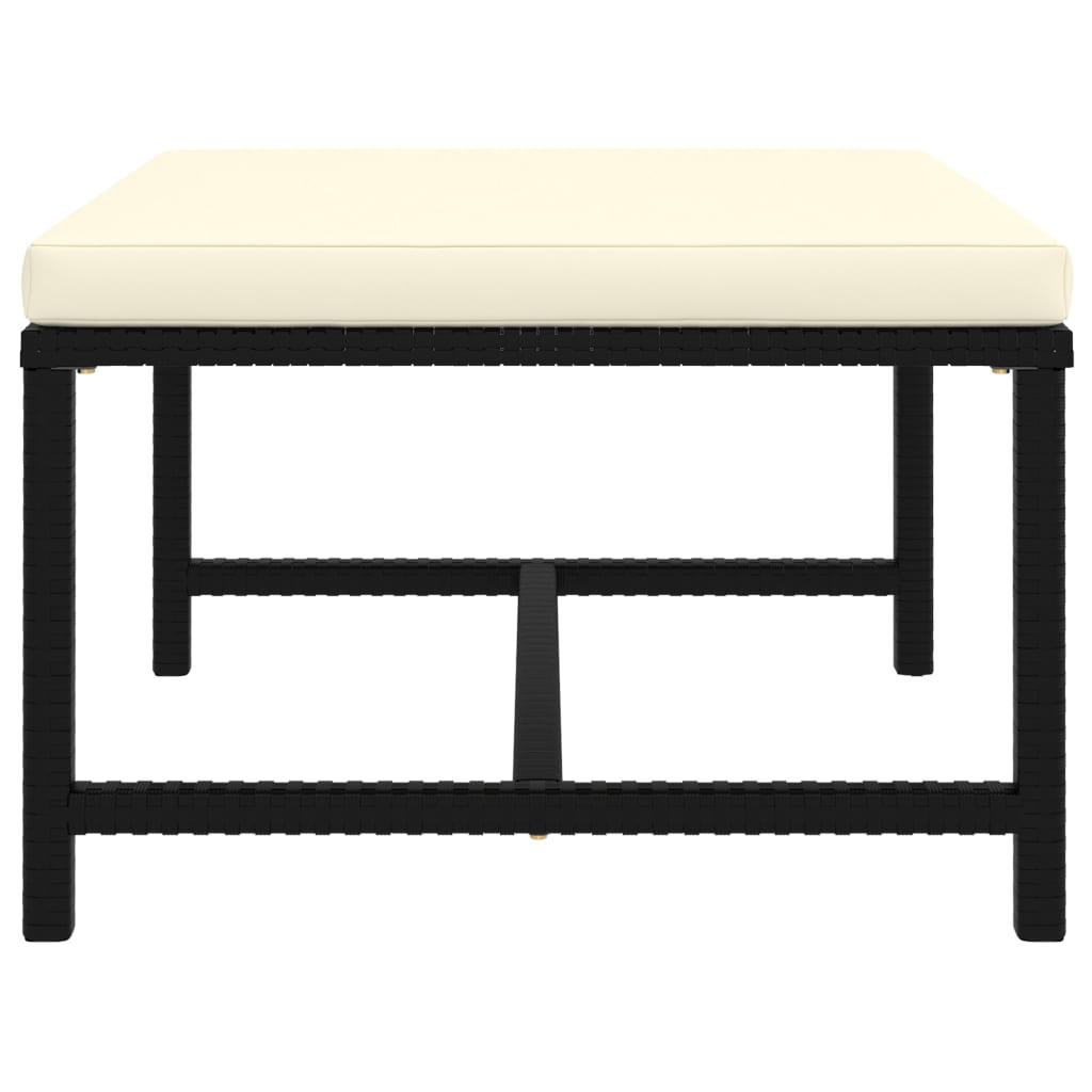 5-dijelna vrtna garnitura od poliratana s jastucima crna
