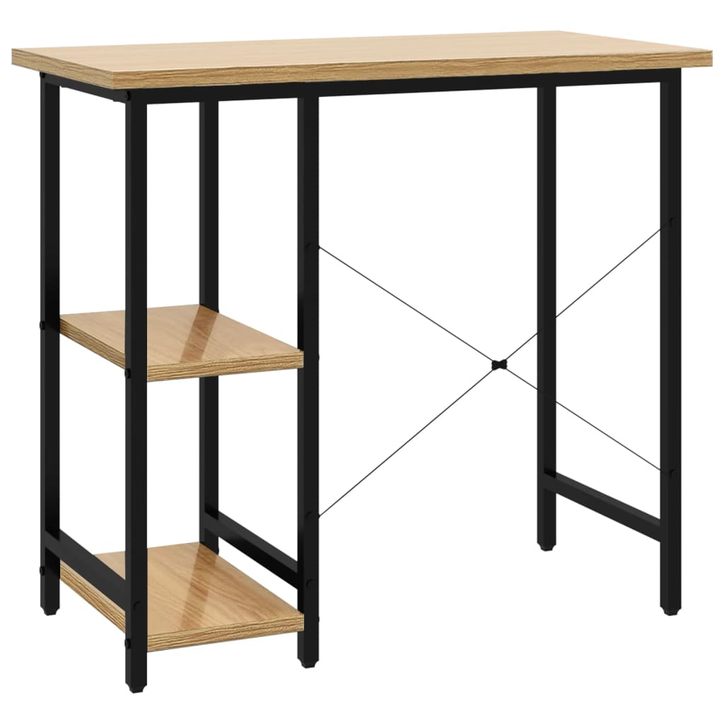 Stol za računalo crni i boja hrasta 80 x 40 x 72 cm MDF i metal