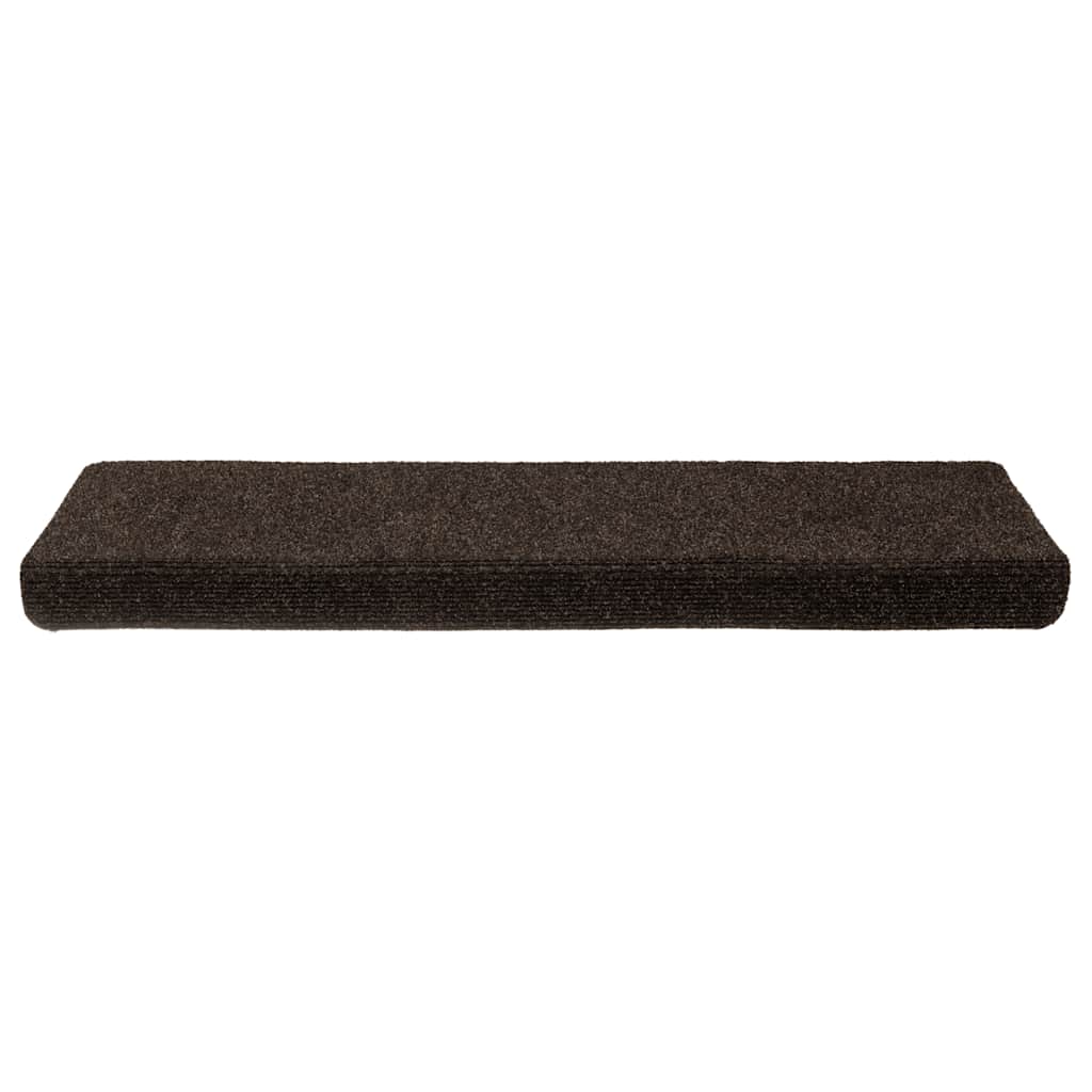 Prostirke za stepenice samoljepljive 15 kom 65x21x4 cm tamnosmeđe pravokutne rubove