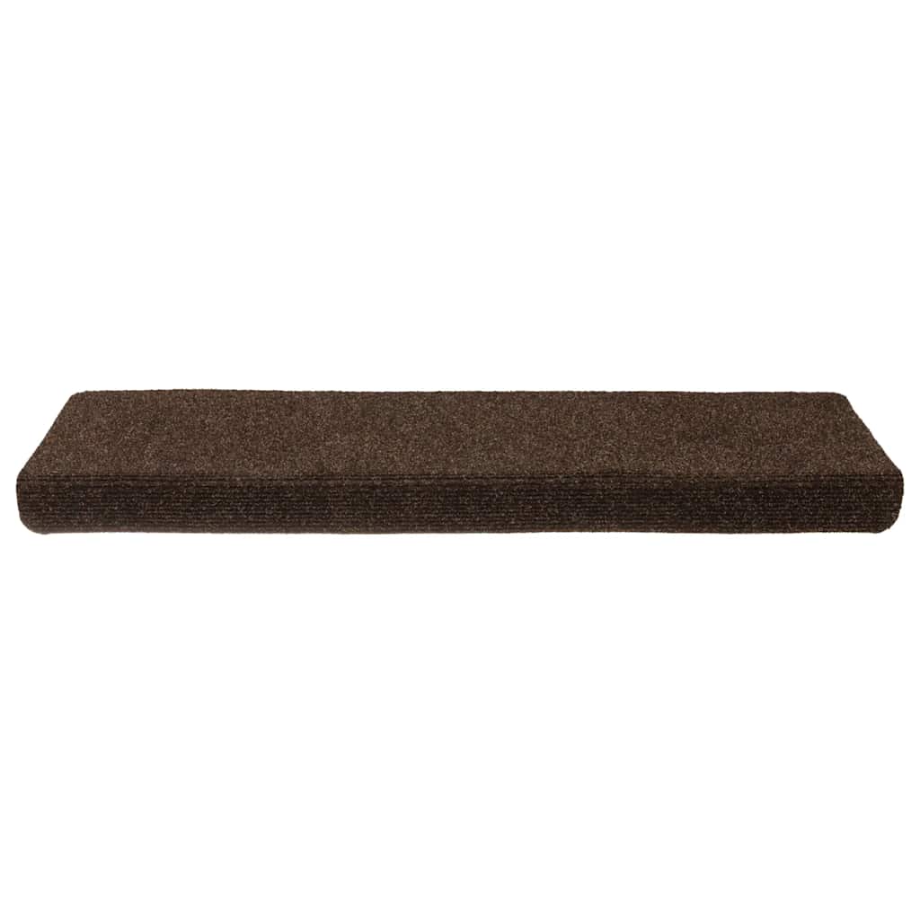 Prostirke za stepenice samoljepljive 15 kom 65x21x4 cm smeđe pravokutne rubove