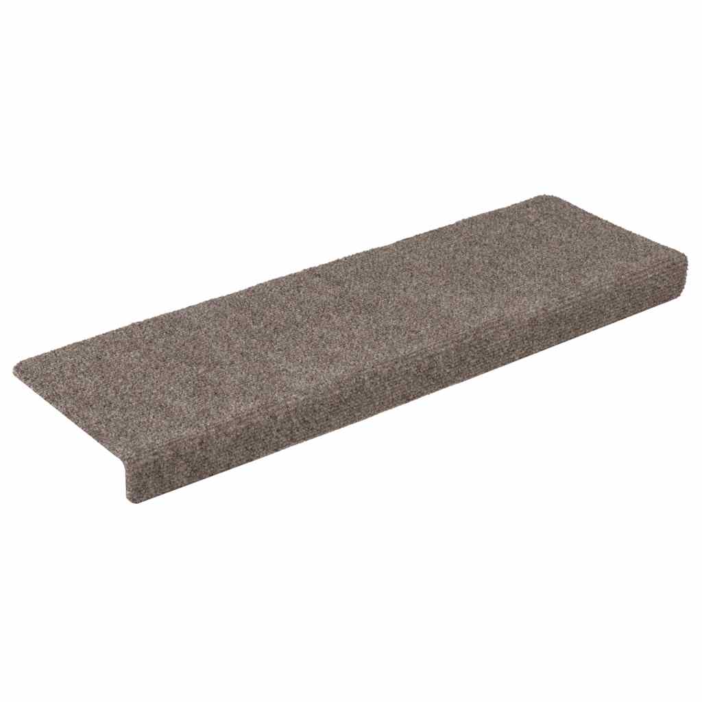 Prostirke za stepenice samoljepljive 15 kom 65x21x4 cm bež pravokutni rub