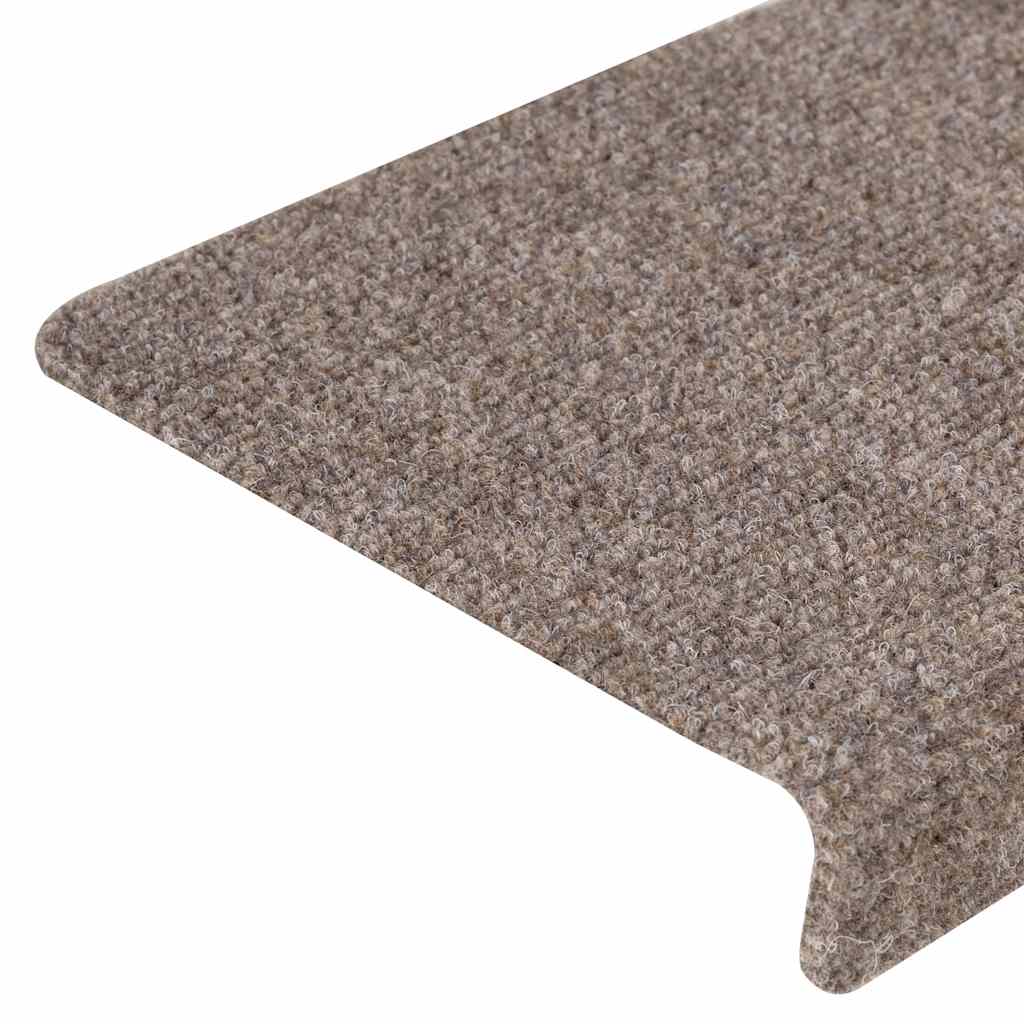 Prostirke za stepenice samoljepljive 15 kom 65x21x4 cm bež pravokutni rub