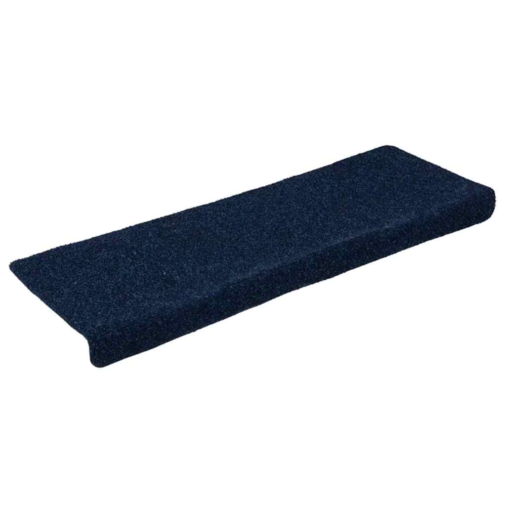 Prostirke za stepenice samoljepljive 15 kom 65x21x4 cm tamnoplave pravokutne rubove