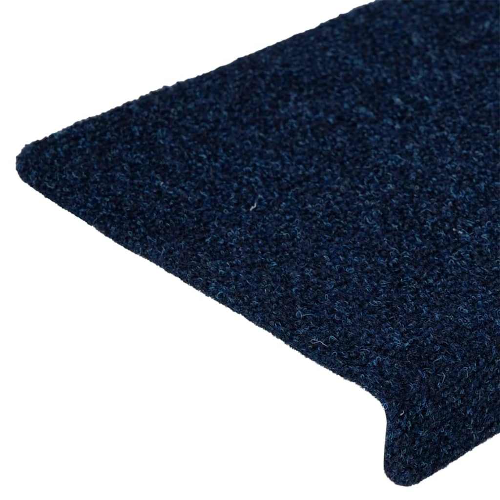 Prostirke za stepenice samoljepljive 15 kom 65x21x4 cm tamnoplave pravokutne rubove
