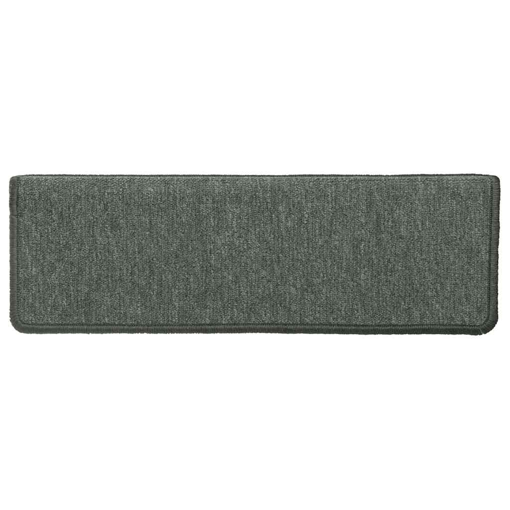 Prostirke za stepenice 15 kom 65x21x4 cm tamnozelene pravokutne rubove