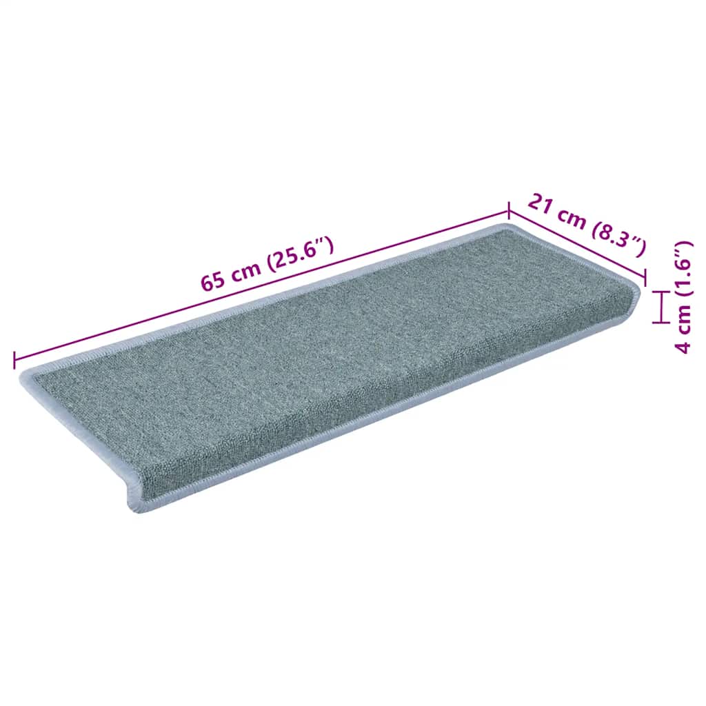 Prostirke za stepenice 15 kom 65x21x4 cm morsko plave pravokutne rubove