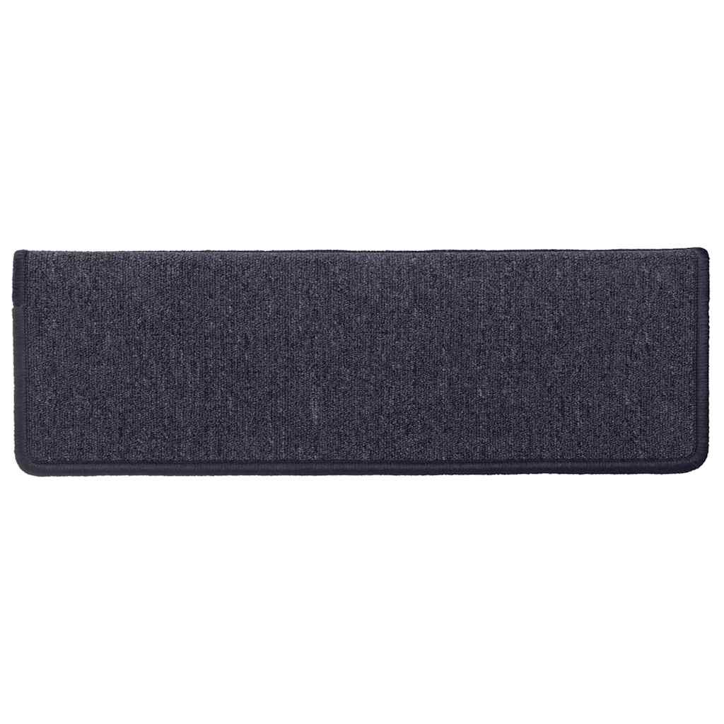 Prostirke za stepenice 15 kom 65x21x4 cm tamno sive i plave pravokutne rubove