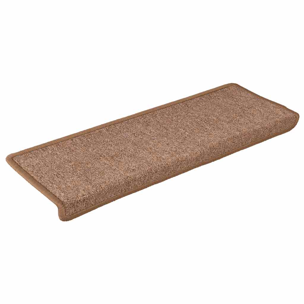 Prostirke za stepenice 15 kom 65x21x4 cm smeđe pravokutne rubove