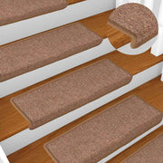 Prostirke za stepenice 15 kom 65x21x4 cm smeđe pravokutne rubove