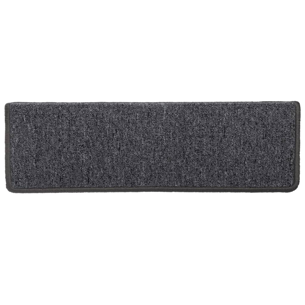 Prostirke za stepenice 15 kom 65x21x4 cm tamno sive pravokutne rubove