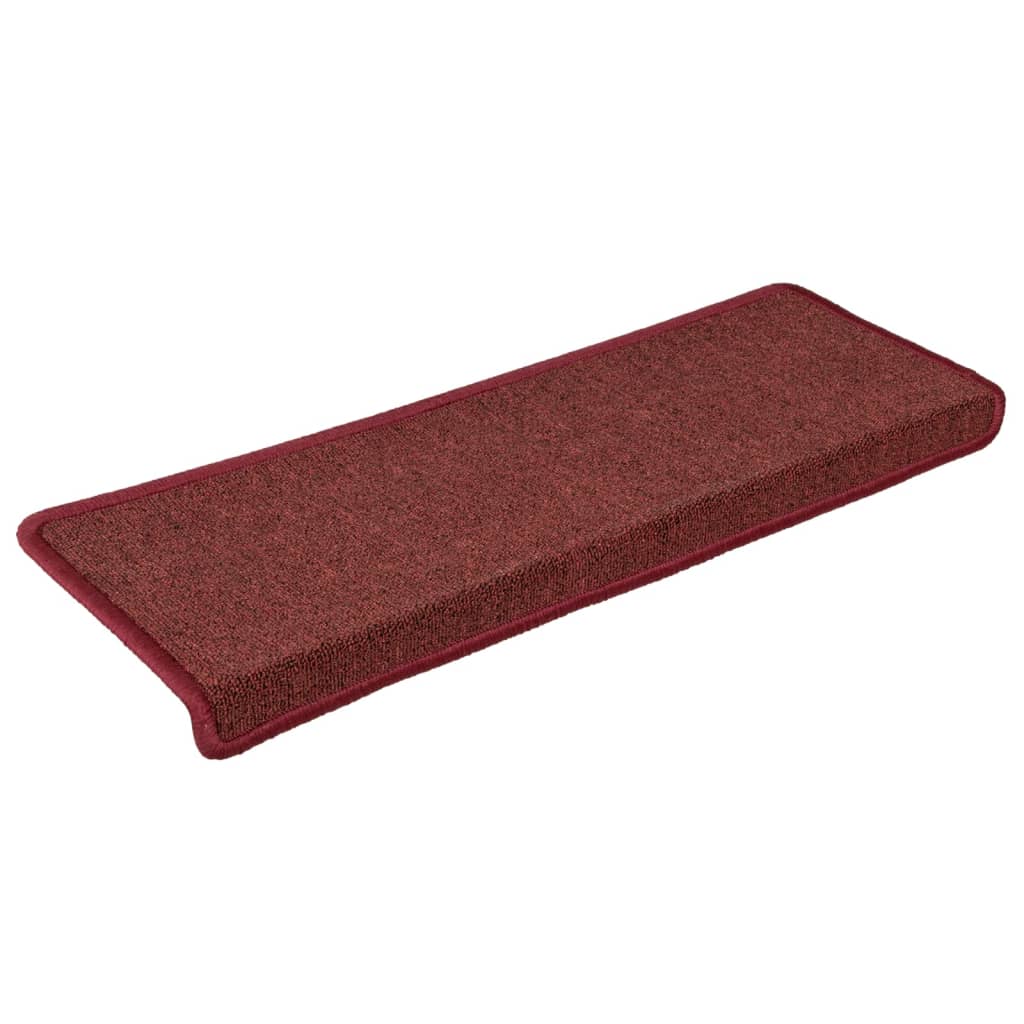 Prostirke za stepenice 15 kom 65x21x4 cm bordo pravokutni rub