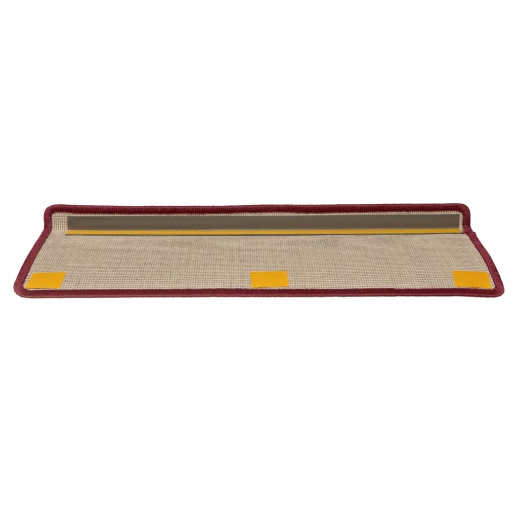 Prostirke za stepenice 15 kom 65x21x4 cm bordo pravokutni rub