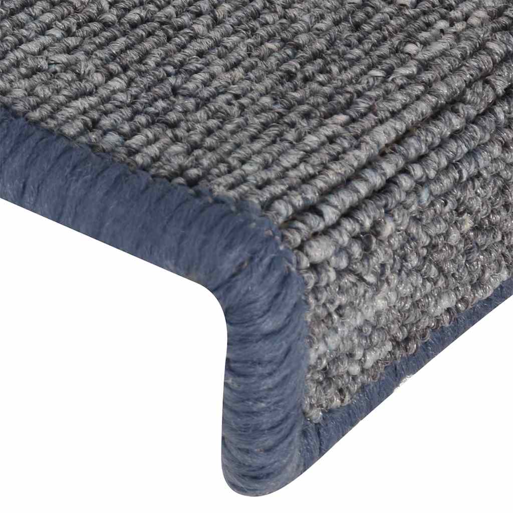 Prostirke za stepenice 15 kom 65x21x4 cm svijetlo sive i plave pravokutne rubove