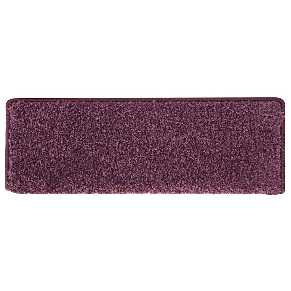 Prostirke za stepenice 15 kom 65x21x4 cm tamnoljubičaste pravokutne rubove