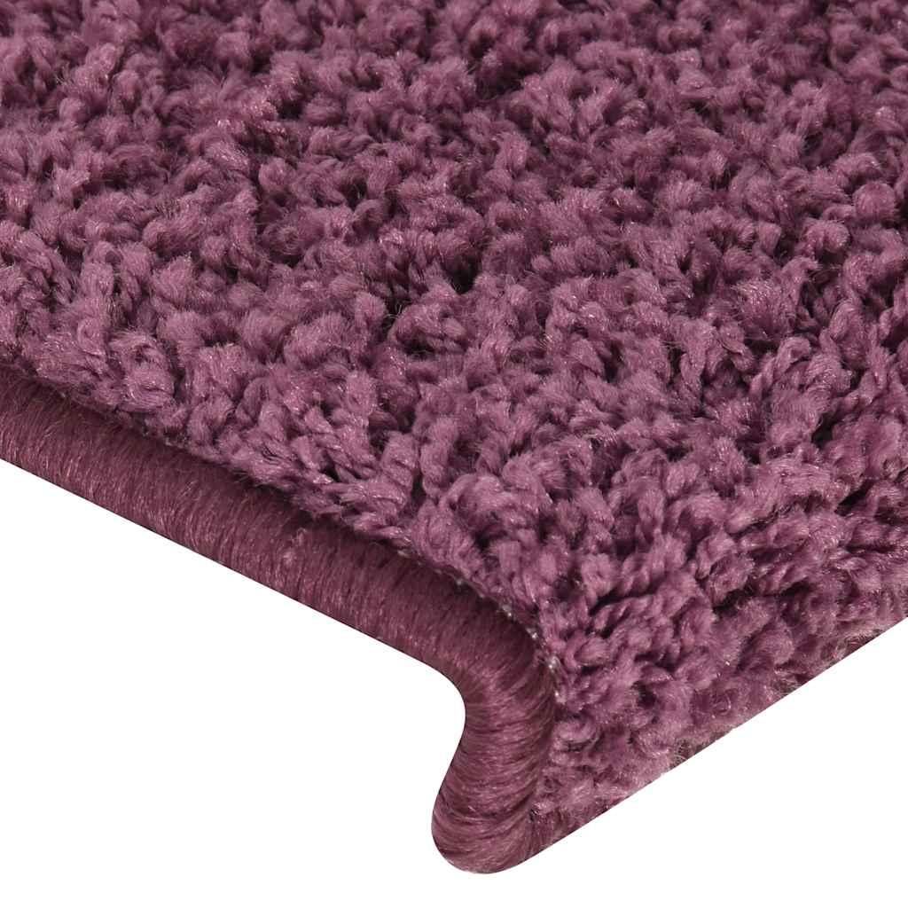 Prostirke za stepenice 15 kom 65x21x4 cm tamnoljubičaste pravokutne rubove