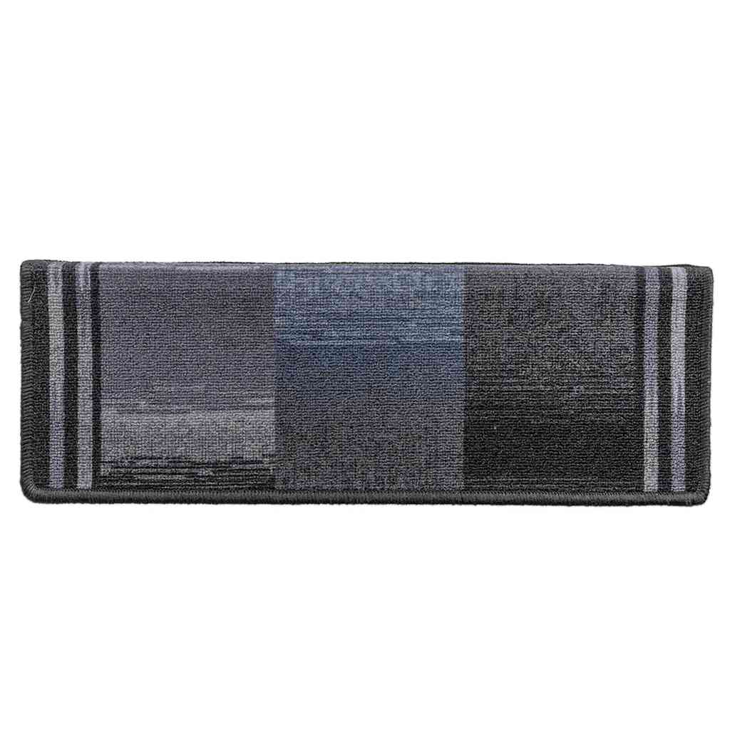 Samoljepljivi otirači za stepenice 15 kom 65x21x4 cm crno-sivi