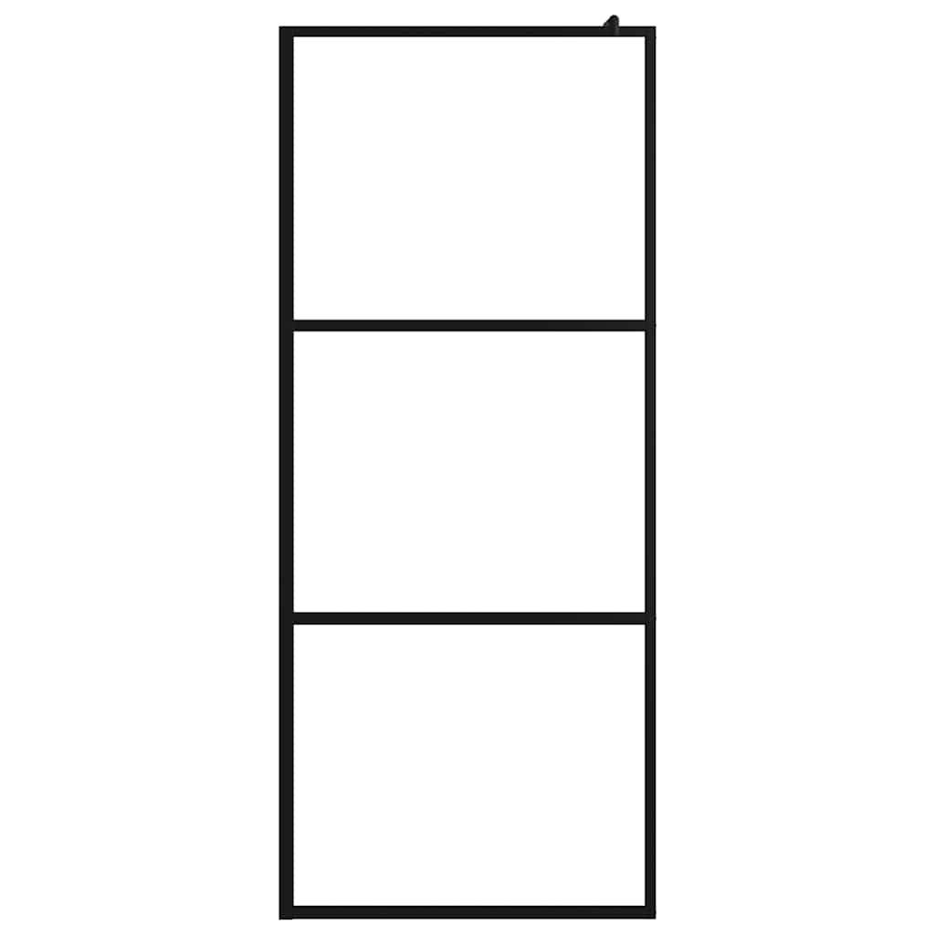 Pregrada za tuširanje s prozirnim staklom ESG crna 100 x 195 cm